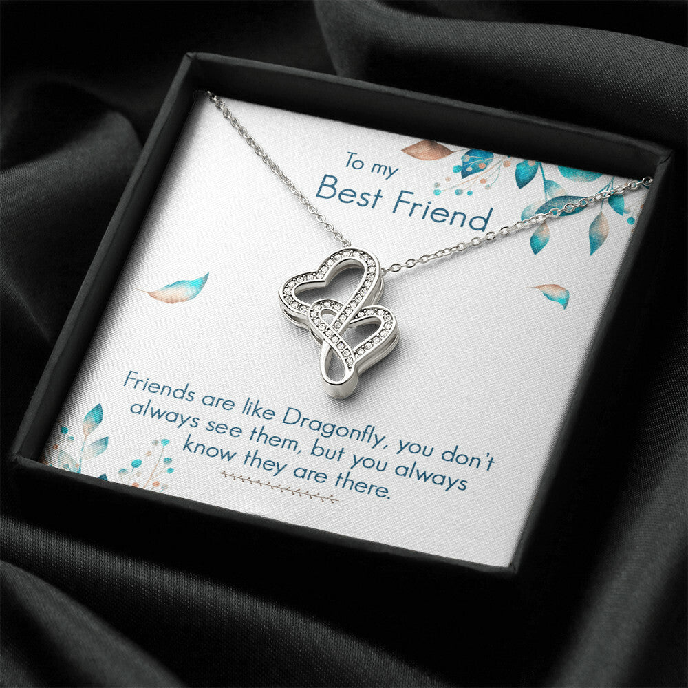 To My Best Friend Necklace Double Hearts Necklace