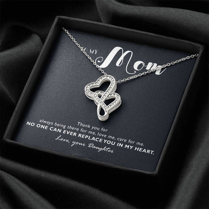 Perfect Gift For Mom Necklace - Mother's Day Gift For Mom 3 Double Hearts Necklace