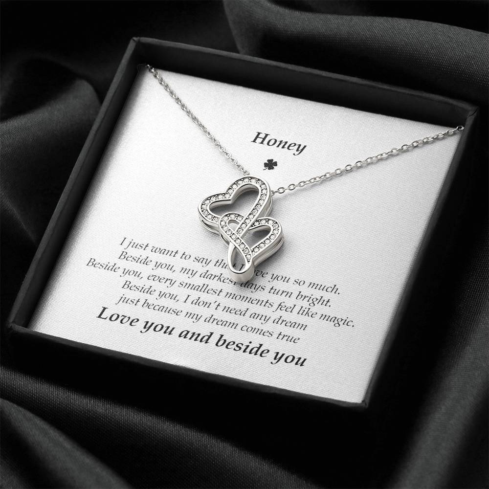 Double Hearts With Double Love Necklace Double Hearts Necklace