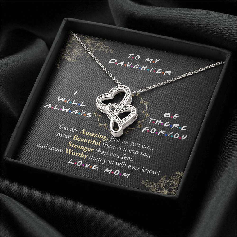 Gift For Daughter From Dad Daughter Father Necklace To My Daughter Necklace Daughter Gift From Dad To My Daughter Daug Double Hearts Necklace