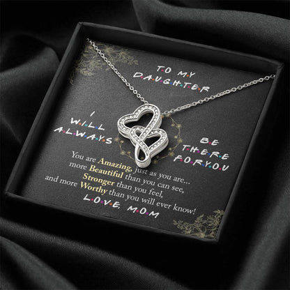 Gift For Daughter From Dad Daughter Father Necklace To My Daughter Necklace Daughter Gift From Dad To My Daughter Daug Double Hearts Necklace