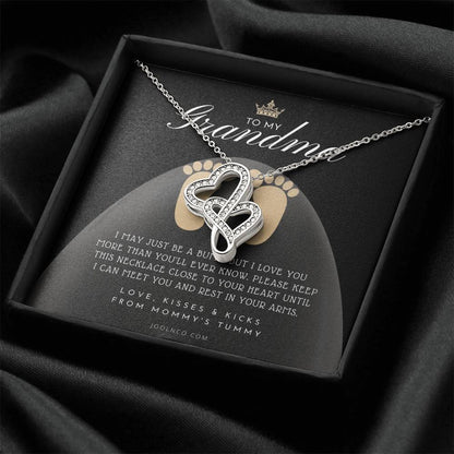 New Grandma Gift  Mom To Grandma Necklace  Pregnancy Announcement Grandparent  Gifts For Grandma  First Time Grandma G Double Hearts Necklace