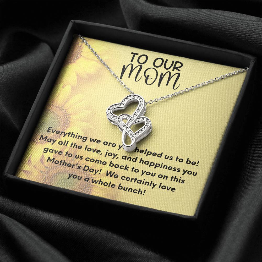 To Our Mom On Mother's Day!  Happy Mother's Day Heart Necklace Gift For Mom Mother's Day Necklace Mother's Day Jewelry Double Hearts Necklace