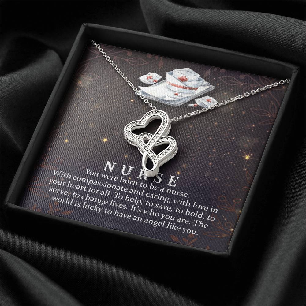 Nurse Necklace Gift For Nurse Healthcare Worker Gifts For Her Medical Gifts Graduation Nurse Gi Double Hearts Necklace