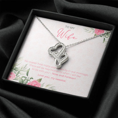 Wife Gift For Wife Birthday Gift For Wife From Husband Sentimental Gift For Her Birthday Gift For Her Double Hearts Necklace