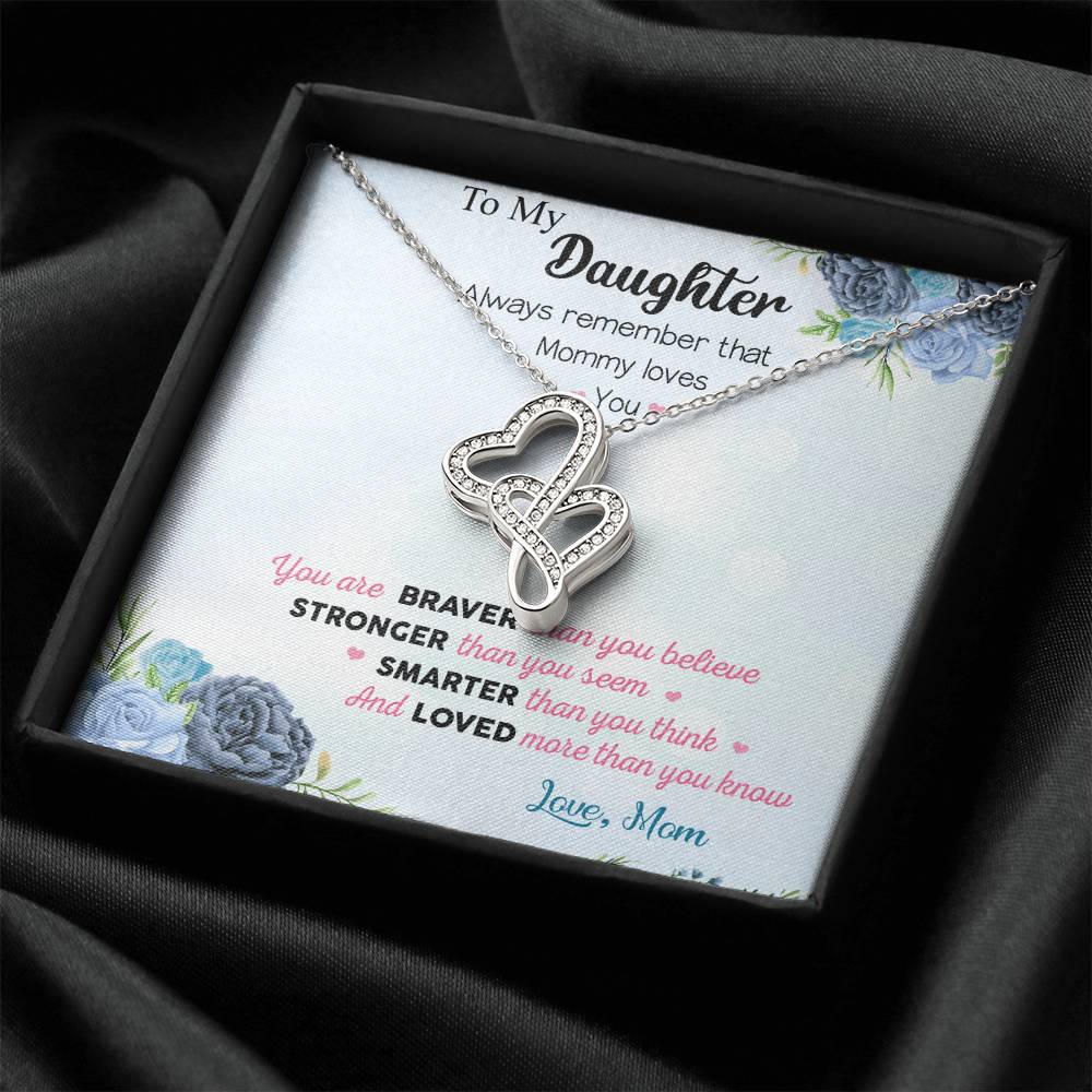 To My Daughter -  3 Double Hearts Necklace