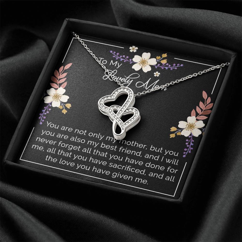 Mother's Day Gift From Daughter To Mom  For Mom Double Hearts Necklace