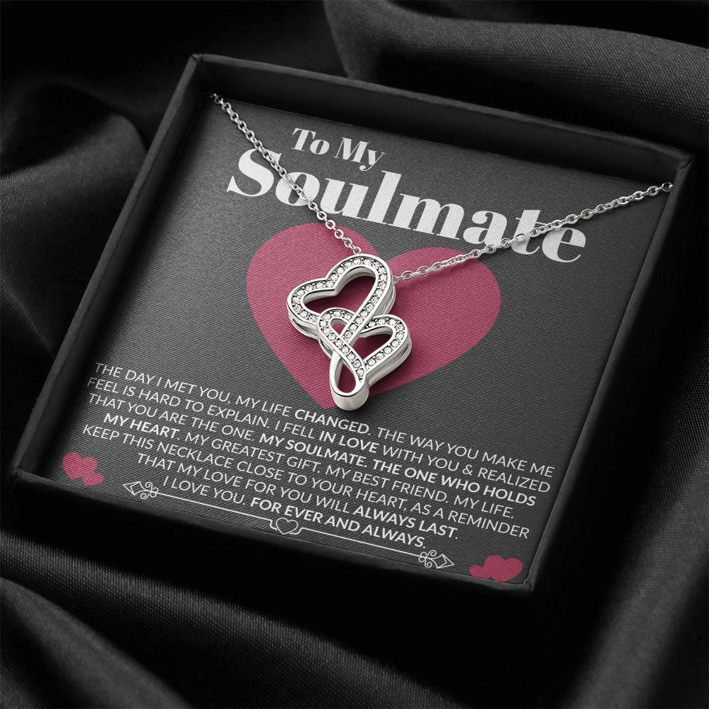 My Best Friend  Birthday Anniversary Gift Girls Women Wife Soulmate Girlfriend Double Hearts Necklace