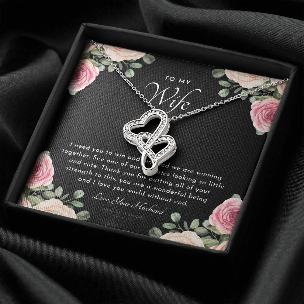 Postpartum Gift For Wife Gift For Wife Post Pregnancy Becoming A Mother Gift Gift For Wife Birth Wife After Pregnancy  3 Double Hearts Necklace