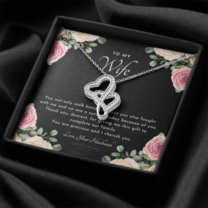 Postpartum Gift For Wife Gift For Wife Post Pregnancy Becoming A Mother Gift Gift For Wife Birth Wife After Pregnancy  2 Double Hearts Necklace