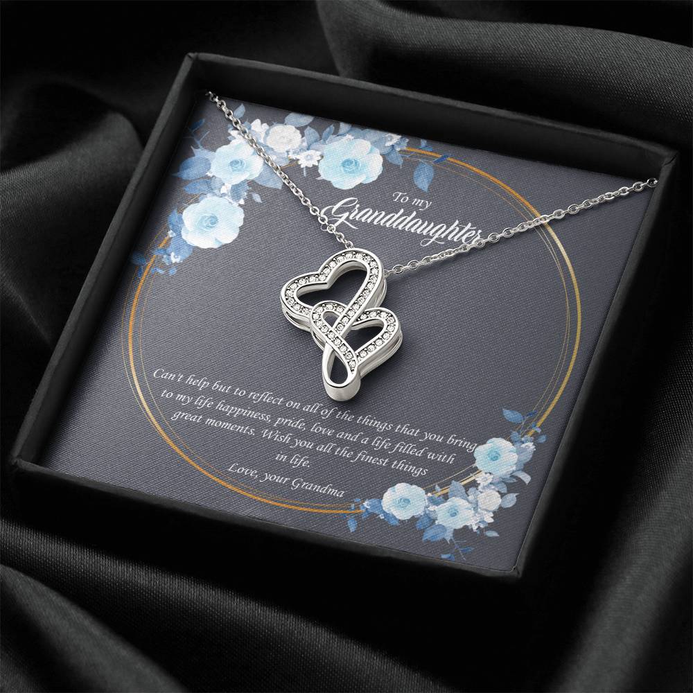 Wish You All The Finest Things In Life - Best Gift For Granddaughter 1 Double Hearts Necklace