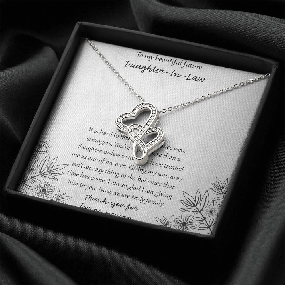 To My Beautiful Future Daughter In Law Double Hearts Necklace