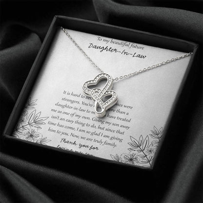 To My Beautiful Future Daughter In Law Double Hearts Necklace