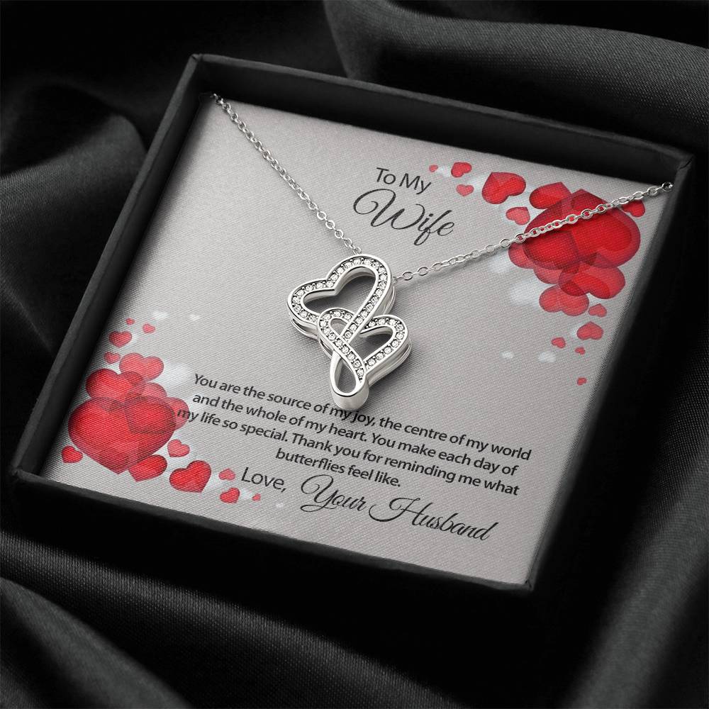 You Are The Source Of My Joy Necklace Double Hearts Necklace