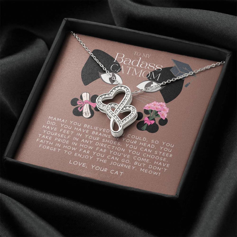 Interlocking Necklace Daughter Graduation Gift Necklace For Her College Graduation Gift For Her High School Senior Gra Double Hearts Necklace