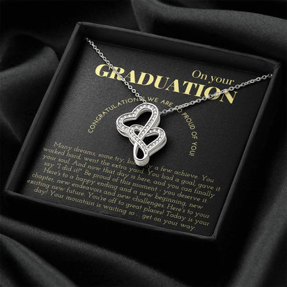 On Your Graduation -  Double Hearts Necklace