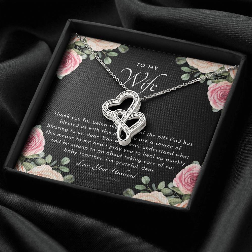 Postpartum Gift For Wife Gift For Wife Post Pregnancy Becoming A Mother Gift Gift For Wife Birth Wife After Pregnancy  1 Double Hearts Necklace