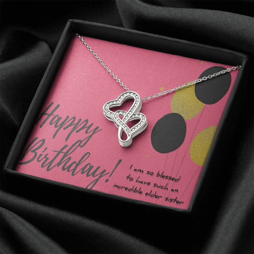 To My Sister Double Hearts Necklace