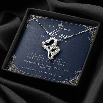 Mother Of The Groom Gift From Son  Mom Wedding Gift From Son  Wedding Gift From Groom To Mom Necklace Gift For Mom  We Double Hearts Necklace