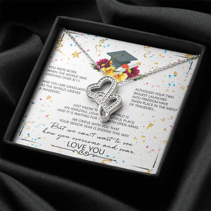 Graduation Gift  Ideas - September 11 2001 - Gift From Mom Dad - Graduation Necklace - College Graduated Gift - Gift F Double Hearts Necklace