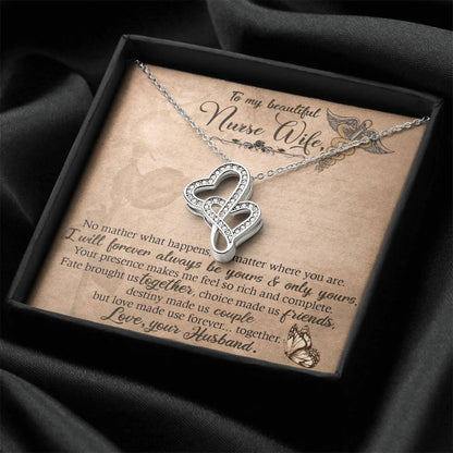 My Special Nurse Wife Double Hearts Necklace