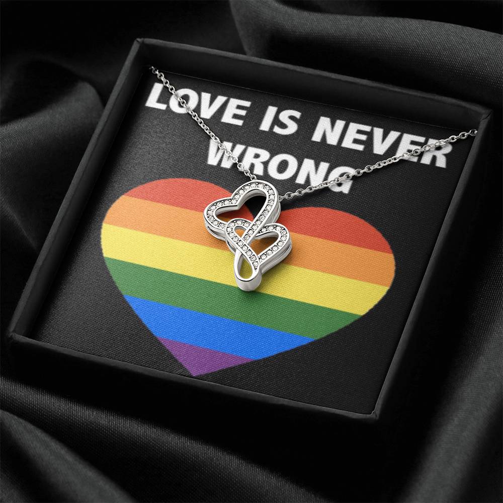 Love Is Never Wrong Double Hearts Necklace