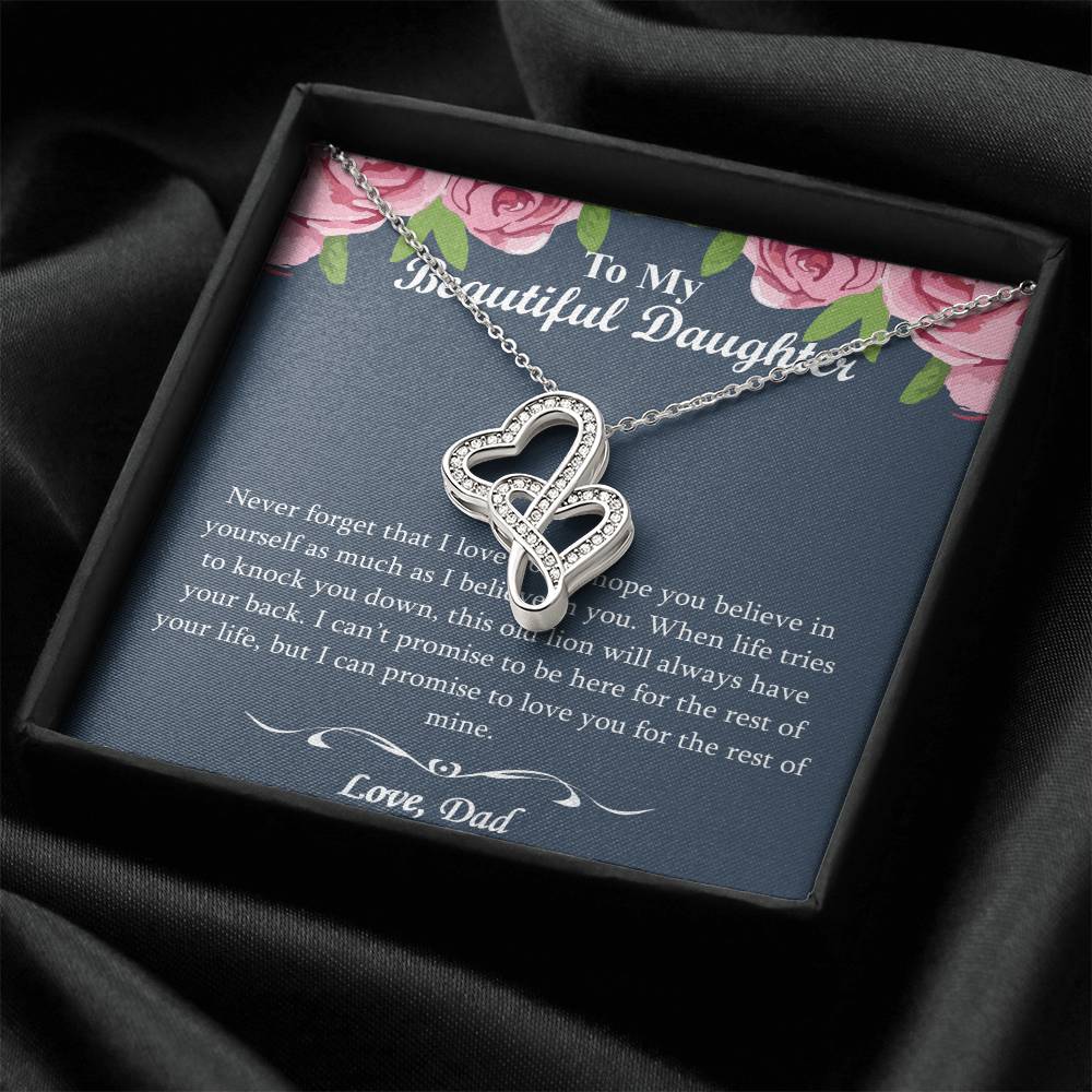 The Best Gift For Your Daughter -  Double Heart Daughter Necklace - To My Daughter Gift From Dad - Father Daughter Nec Double Hearts Necklace
