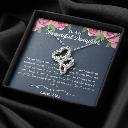 The Best Gift For Your Daughter -  Double Heart Daughter Necklace - To My Daughter Gift From Dad - Father Daughter Nec Double Hearts Necklace