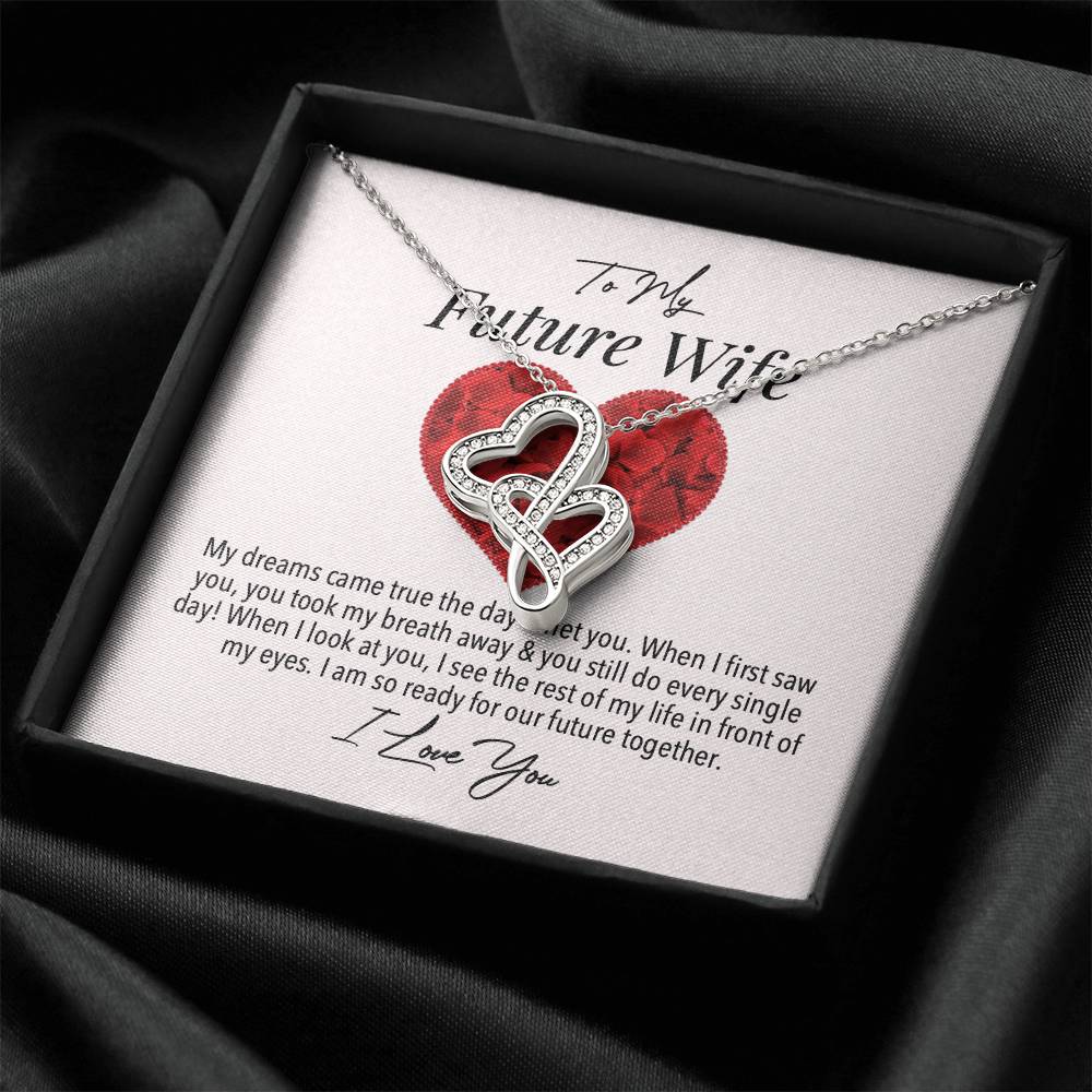 Future Wife Forever Love Necklace Double Hearts Necklace