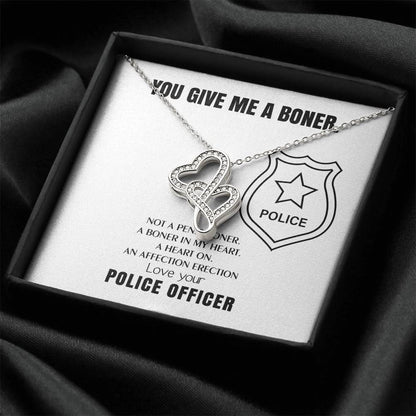 You Give Me A Heart Boner An Affection Erection  Funny & Sarcastic Love For Her Mature Gag Gif 1 Double Hearts Necklace