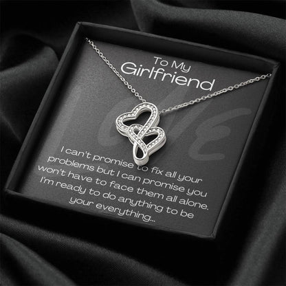 To My Girlfriend  1 Double Hearts Necklace