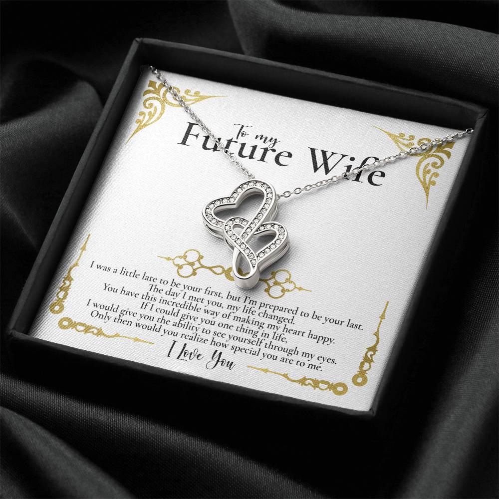 To My Future Wife Necklace Engagement Gift For Future Wife Sentimental Gift For Bride From Groom Birthday Gift For Fia 1 Double Hearts Necklace