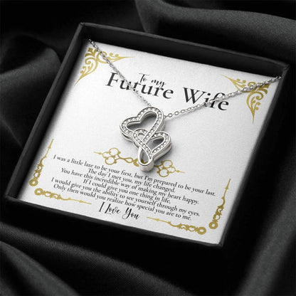 To My Future Wife Necklace Engagement Gift For Future Wife Sentimental Gift For Bride From Groom Birthday Gift For Fia 1 Double Hearts Necklace