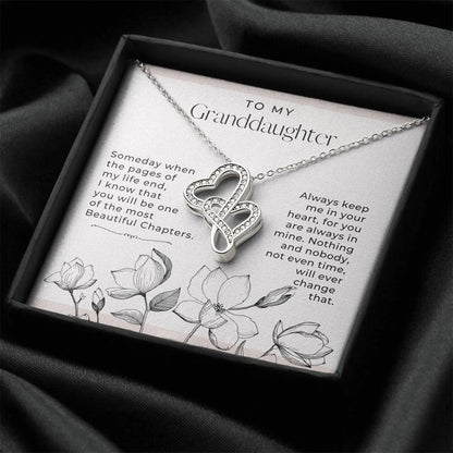 Granddaughter Most Beautiful Chapters Double Heart Necklace Double Hearts Necklace