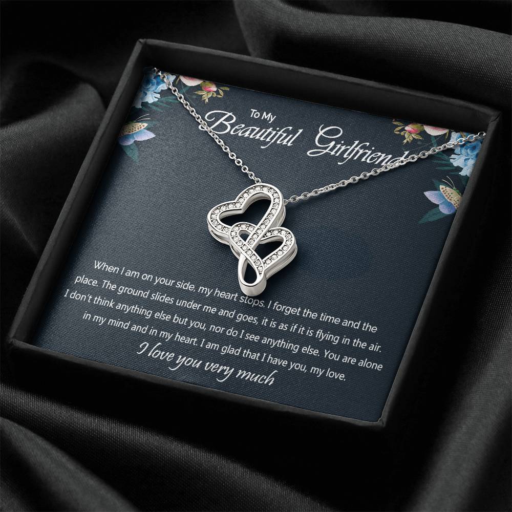 Gift For Girlfriend. Birthday Gift. Anniversary Gift. Christmas Gift. Double Hearts Necklace