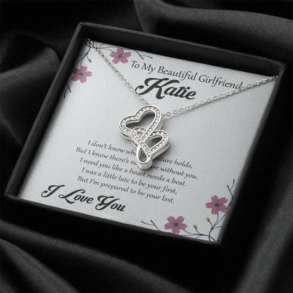 To My Beautiful Girlfriend I Don't Know What The Future Holds Double Hearts Necklace