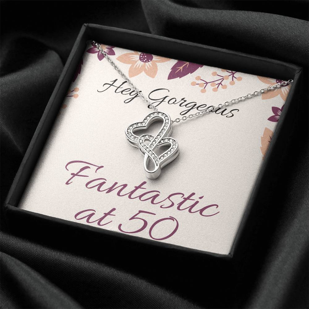 Fantastic At 50--- Double Hearts Necklace