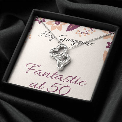 Fantastic At 50--- Double Hearts Necklace