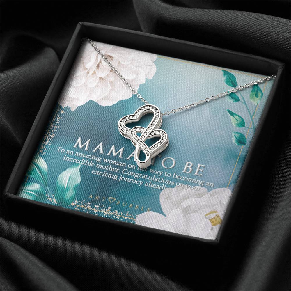 Hearts Necklace Mothers Day Gift Future Mom Double Hearts Necklace