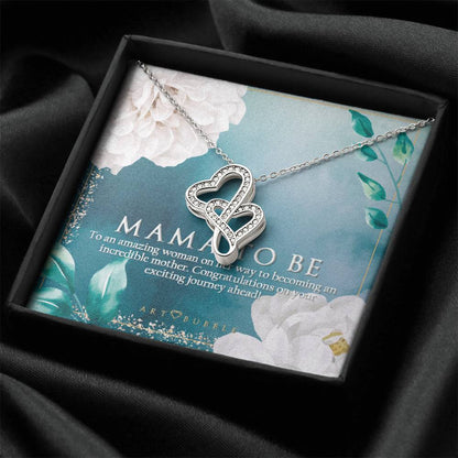 Hearts Necklace Mothers Day Gift Future Mom Double Hearts Necklace