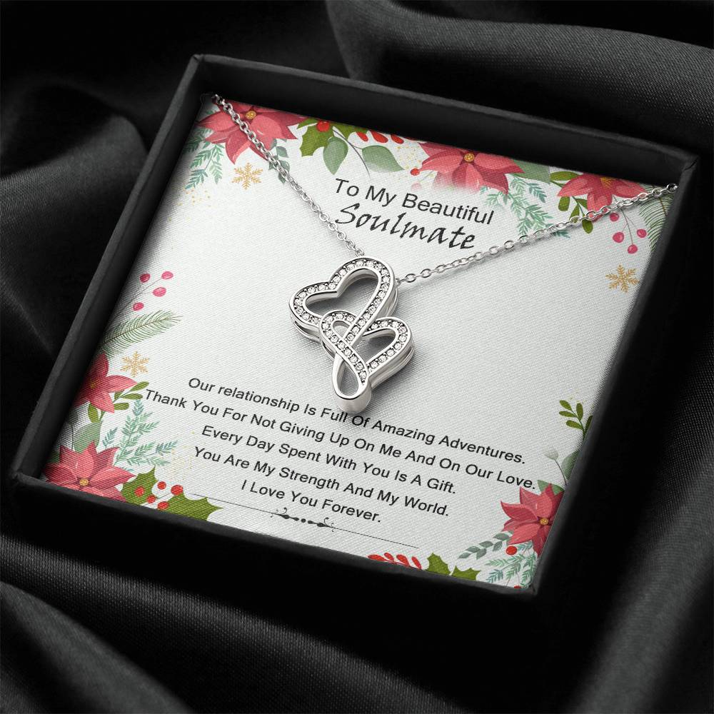 To My Soulmate -  Double Hearts Necklace