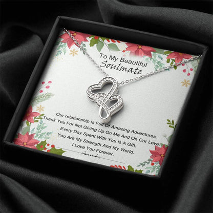 To My Soulmate -  Double Hearts Necklace