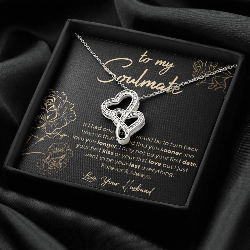 To My Soulmate Double Hearts Necklace