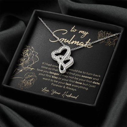 To My Soulmate Double Hearts Necklace
