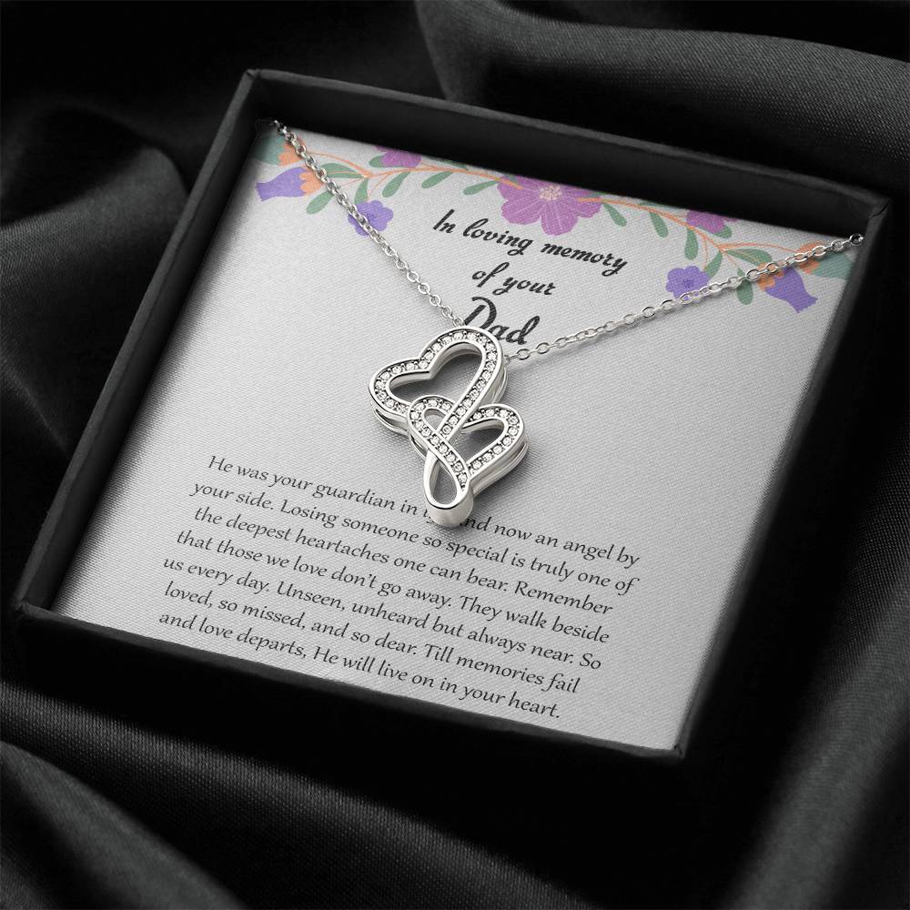 In Loving Memory Of Your Dad Double Hearts Necklace