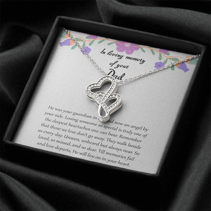 In Loving Memory Of Your Dad Double Hearts Necklace