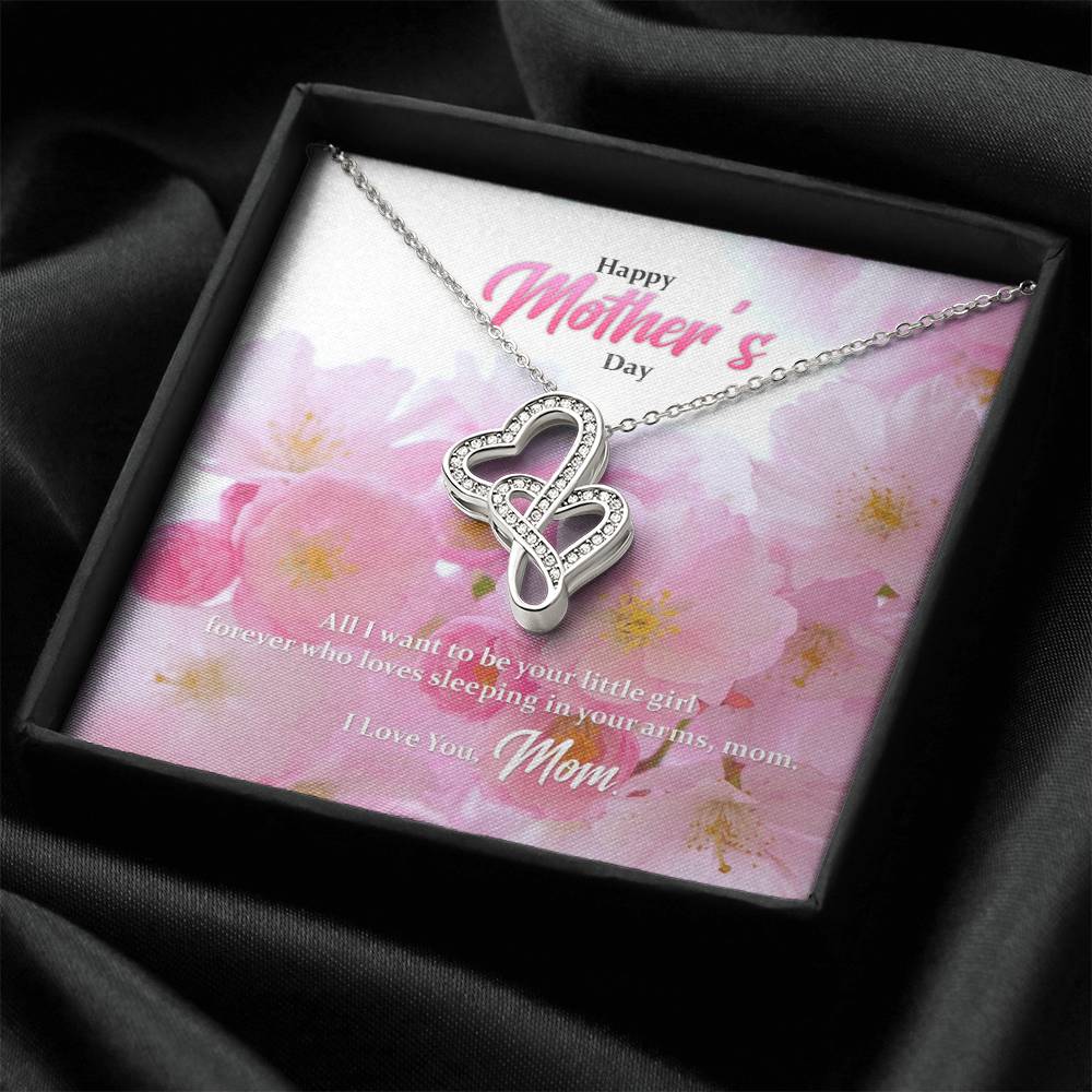 Mother All I Want To Be Your Little Girl Double Hearts Necklace