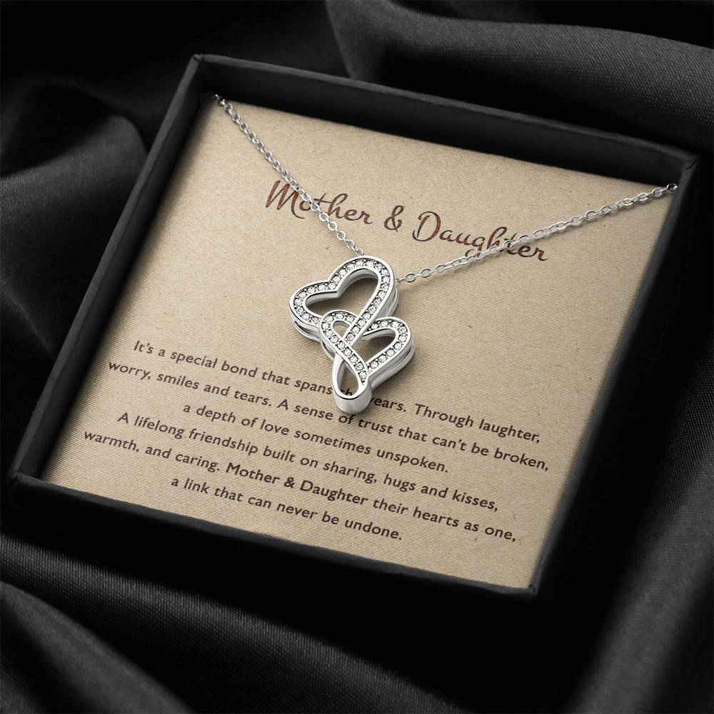 To Daughter From Mom Double Heart Necklace Gift Mom And Daughter No Matter Where You Go Gift From Mom Daughter Wedding 1 Double Hearts Necklace
