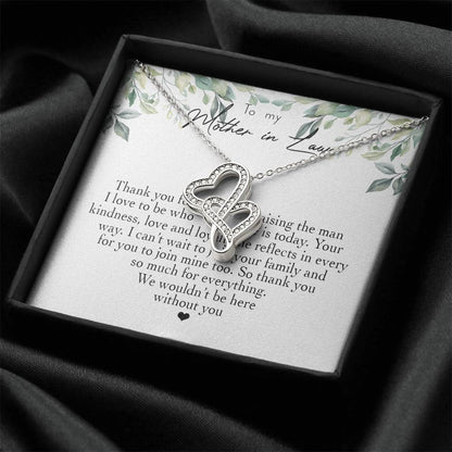 To My Mother In Law Thank You For Raising The Man I Love  3 Double Hearts Necklace