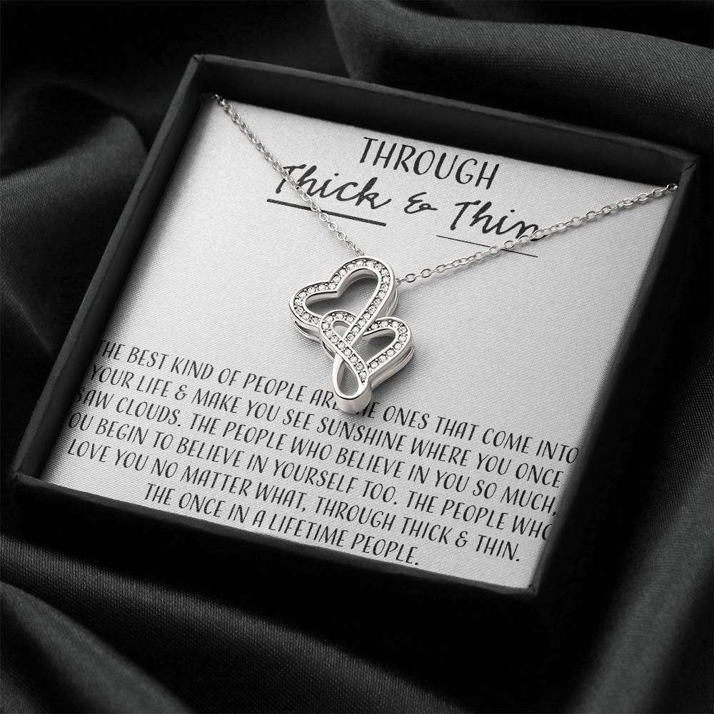 Through Thick And Thin Double Hearts Necklace
